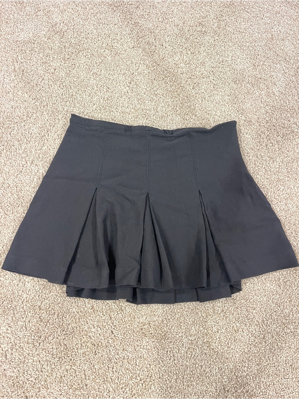 Black Pleated A-Line Women's Mini Skirt